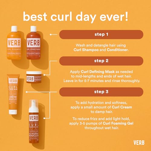 VERB Curl Cream – Vegan Curl Styling Cream – Lightweight Leave In Curl Defining Cream – Anti-Frizz Curl Cream Provides Shape, Softness and Hold – Paraben Free, Sulfate Free Curl Styler, 5.3 fl oz