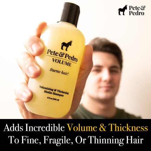Pete & Pedro VOLUME SHAMPOO - Volumizing & Thickening Biotin Hair Strengthening Men's & Women Daily Cleansing Shampoo | Alcohol & Paraben Free | As Seen on Shark Tank, 8.5 oz.