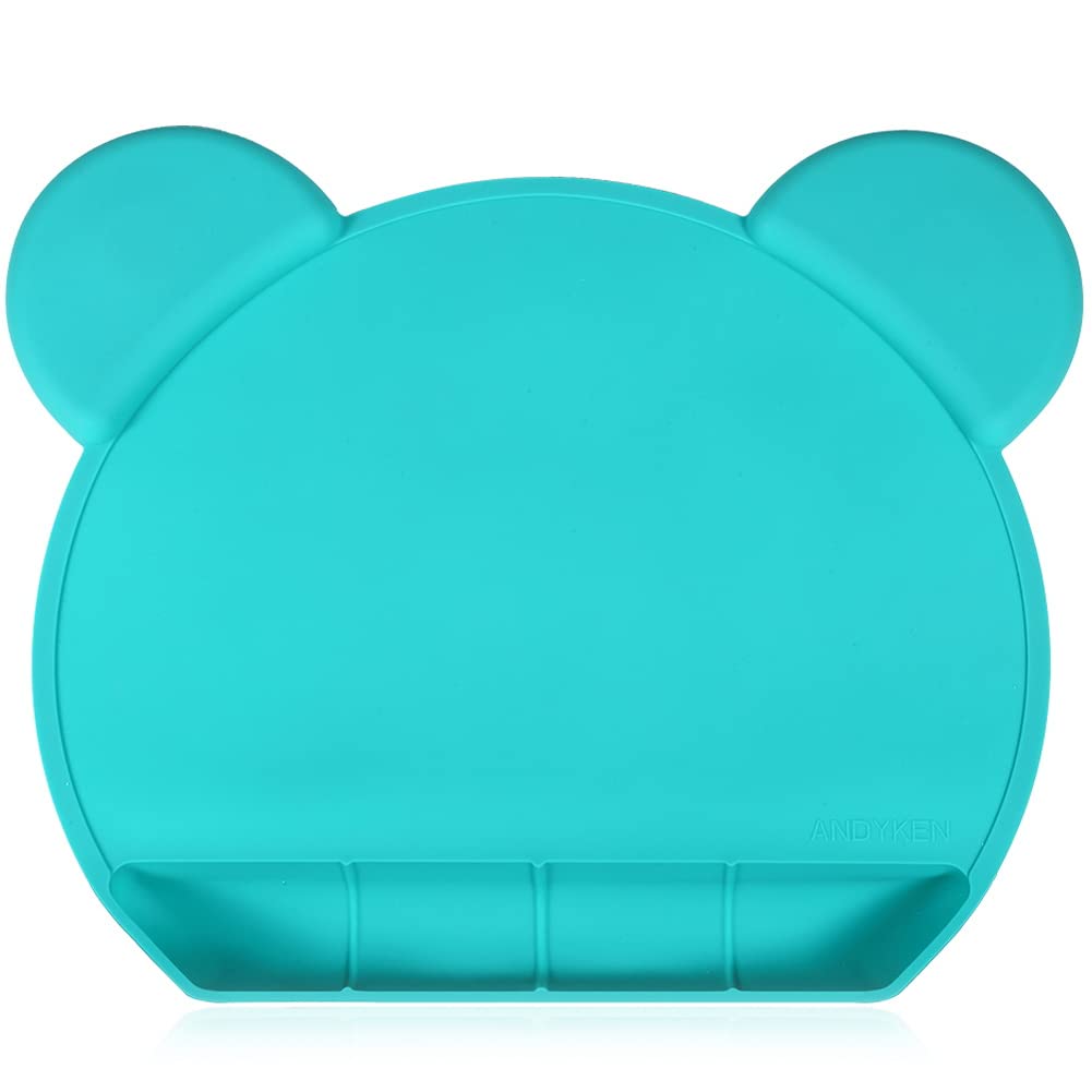Silicone Baby Placemat Suction - Kids Placemats with Strong Suction Food Catching Placemat Silicone Placemats for Kids Babies Toddlers Tiny Diner Placemat Roll Up Non Slip Washable Baby Restaurant Mat