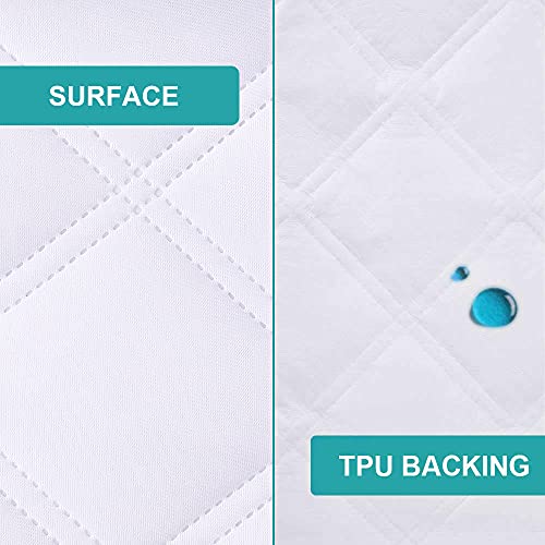 Yoofoss Waterproof Bassinet Mattress Pad Cover 2 Pack Fit for Hourglass/Oval Bassinet Mattress, Baby Bassinet Mattress Protector for Boys and Girls 32X16in White