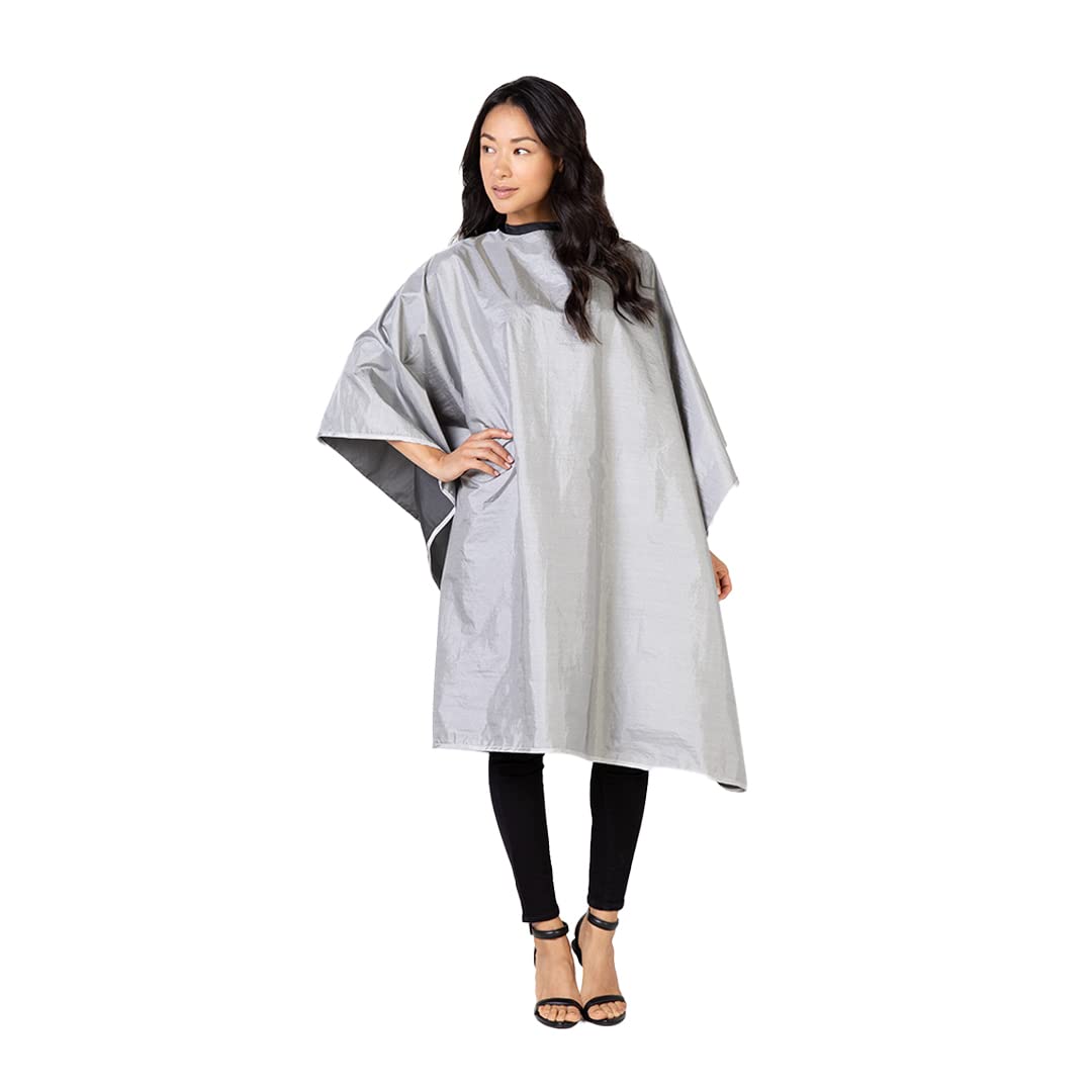 Betty Dain Reversi Cape Black/Silver with Snap Closure