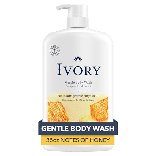 Ivory Body Wash Gentle, Free of dyes, parabens, and phthalates, Honey Scent, 35 oz