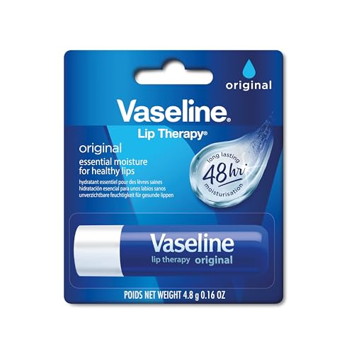 Vaseline Lip Therapy Stick, Original | Original Petroleum Jelly Vaseline Lip Balm for Soft Lips | 4.8g