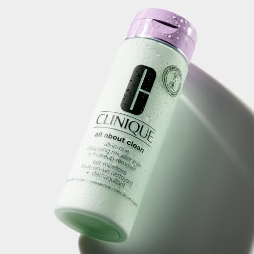 Clinique 3-Step All About Clean All-in-One Cleansing Micellar Milk + Makeup Remover With Glycerin + Vitamin E, 6.7 Fl Oz