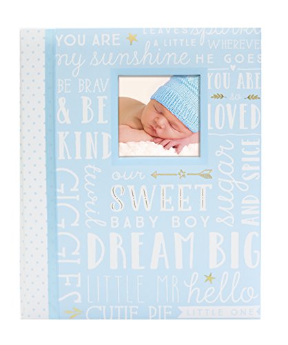 Lil Peach First 5 Years Dream Big Wordplay Baby Memory Book, Baby Keepsake Journal, Gift For New And Exxpecting Parents, 46 Fill In Pages, Blue 1 Count (Pack of 1)