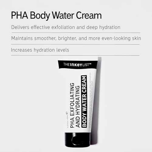 The INKEY List PHA Body Water Cream 5fl oz/150ml, Ultimate 2-in-1 Moisturiser For Exfoliation & Hydration, For Smoother & Brighter and More Even-looking Skin, Suitable For All Skin Types