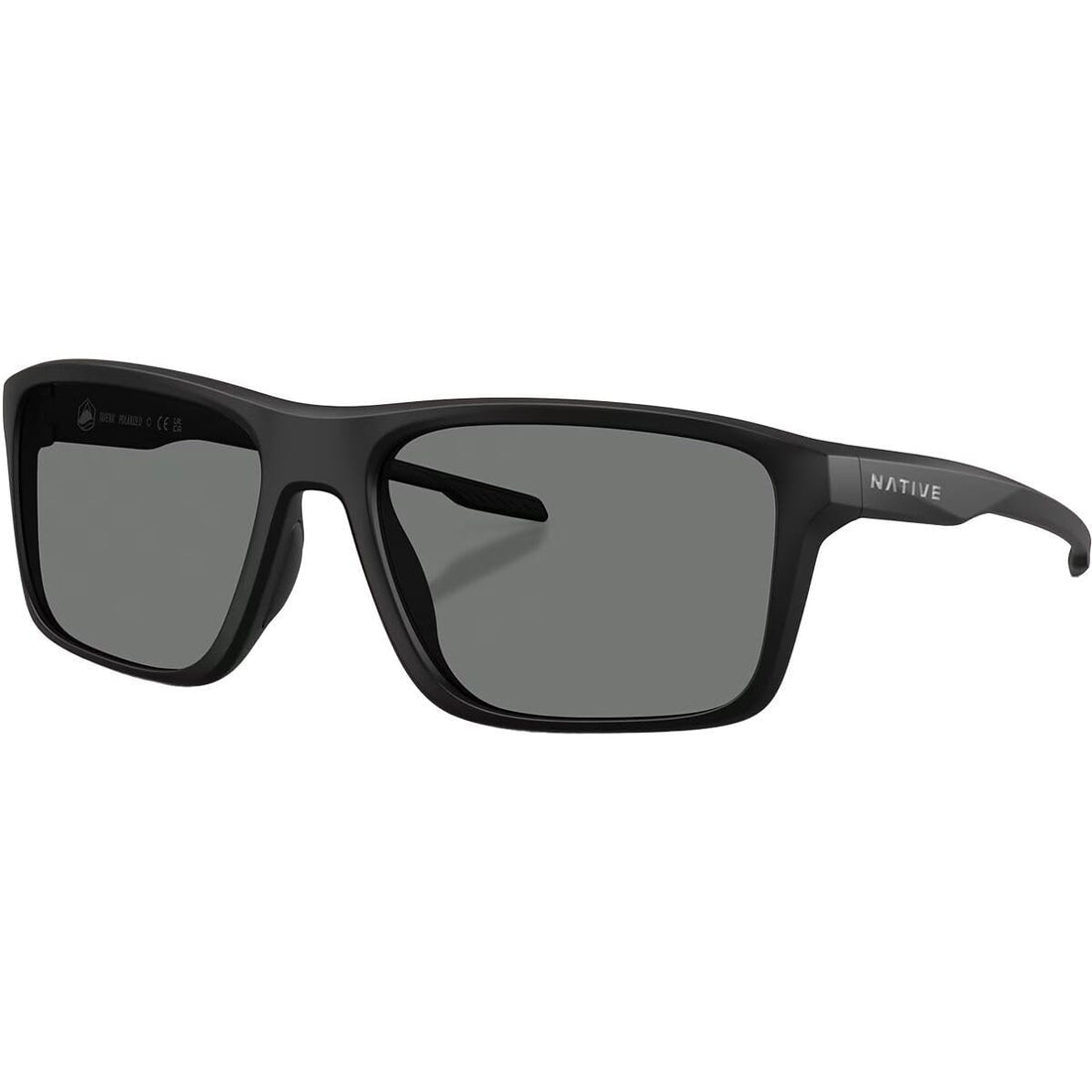 Native Eyewear XD9043 Tavern Sunglasses, Matte Black/Grey Polarized, 57 mm