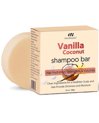 modayeri alisveriste yeni moda Vanilla Coconut Shampoo Bar - Natural Hair Care, Silky Smoothness and Nourishment, Strengthen Hair & Volumize - Paraben-Free - Tropical Aroma for All Hair Types, 3.2 oz