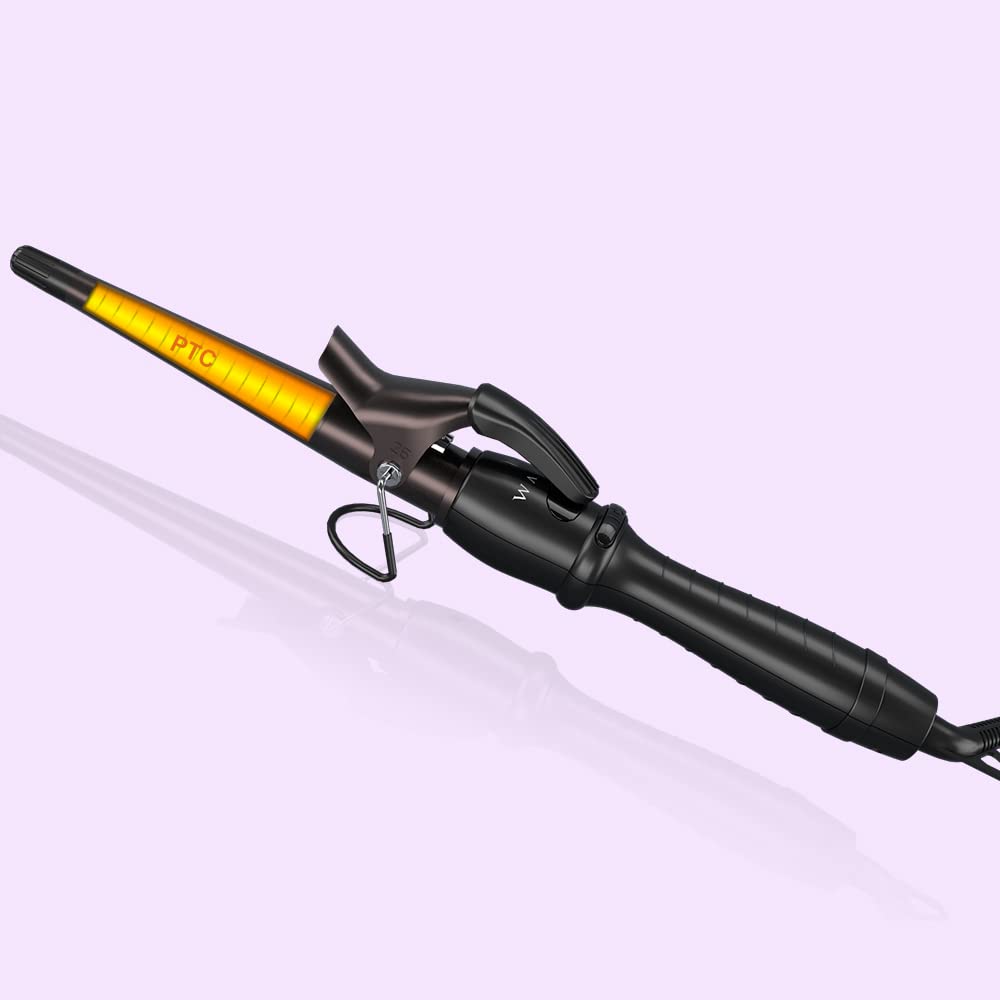 Wazor Hair Curler 1-1/2 Tapered Ceramic Hair Curling Iron Digital Display Screen Curling Wand With Temp Setting and Auto Shut Off