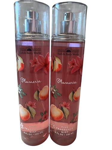 Bath and Body Works (2) Plumeria Fine Fragrance Mists-8 oz. Bottles