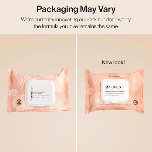 Honest Beauty Fragrance Free Cleansing Makeup Remover Facial Wipes | Plant Based, Hypoallergenic, Gentle for Sensitive Skin | 90 Count