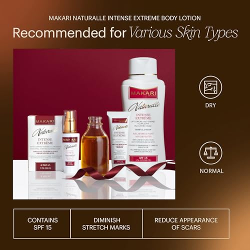 Makari Naturalle Intense Extreme Body Lotion SPF15 (17.6 oz) | Toning Body Lotion for Dry to Normal Skin Types | Brightens Complexion and Helps Fade Marks | Soothes and Conditions with Shea Butter
