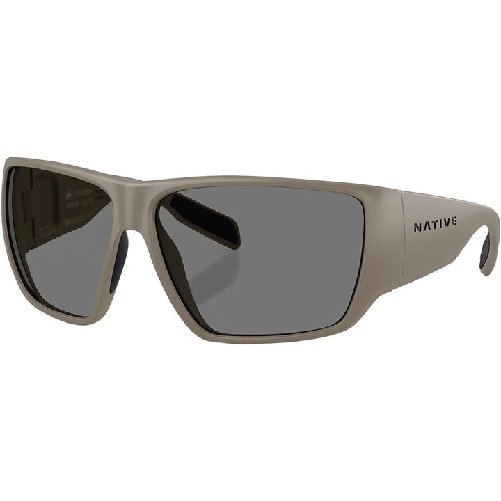 Native Eyewear Men's XD9047 Sightcaster II Rectangular Sunglasses, Matte Desert Tan/Grey Polarized, 64 mm