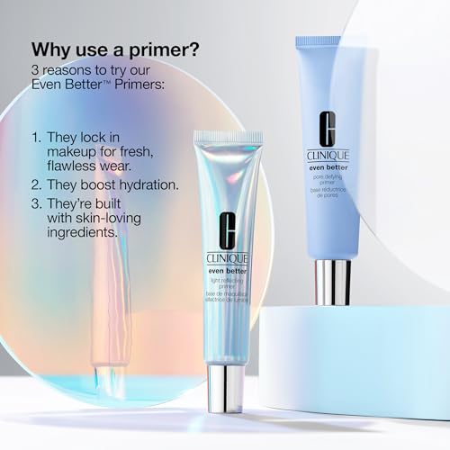 Clinique Even Better Light Reflecting Face Primer With Vitamin C + Hyaluronic Acid For All Skin Types | Hydrating, Lightweight + Illuminating Finish, 0.5 Fl Oz