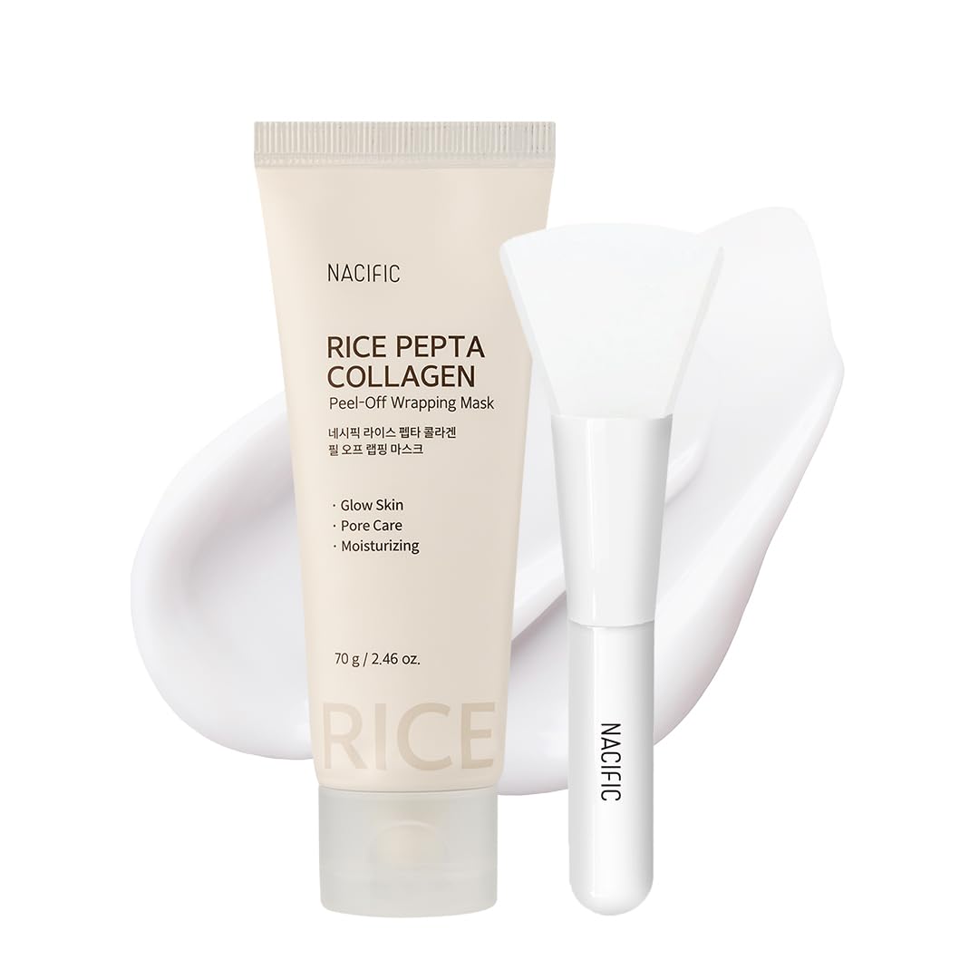NACIFIC Rice Pepta Collagen Peel-Off Wrapping Mask 2.46oz. 70g Korean Skin Care Face Mask Hydrating Overnight Elasticity Firming Pore Minimizing Glow Glass Skin for All skin types