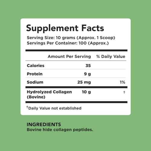 AMANDEAN Collagen Peptides Powder 1kg. Grass-Fed, Enzymatically Hydrolyzed, Type 1 & 3. Agglomerated, Easy to Mix, Unflavored, Non-GMO. Protein with 18 Amino Acids for Healthy Skin, Hair, Nails.