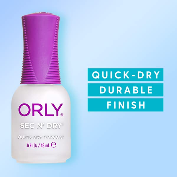 Orly Nail Dryer, Sec N Dry Topcoat, 18Ml, White