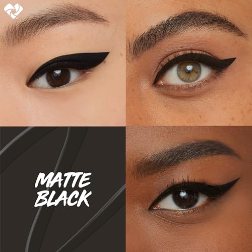 Maybelline Eyestudio Master Precise All Day Waterproof Liquid Eyeliner Makeup, Matte Black, 1 Count (Packaging May Vary)