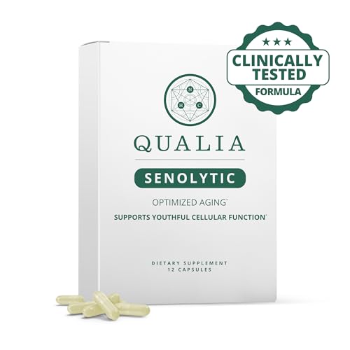 Qualia Senolytic Supplement, Fisetin, Quercetin, Piperlongumin & More, Aging Supplement That Supports Optimal Cell Repair & Rejuvenation, Naturally Eliminate Zombie Cells, 1 Month Supply