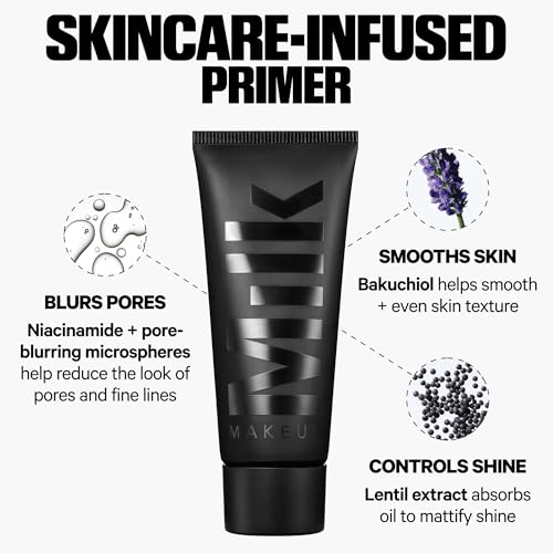 Milk Makeup Pore Eclipse Mattifying Primer – Blurs Pores, Controls Shine + Holds Makeup for Up to 12 Hours – Creates a Smooth, Even Base for a Soft, Long-Lasting Matte Finish – 0.68 oz