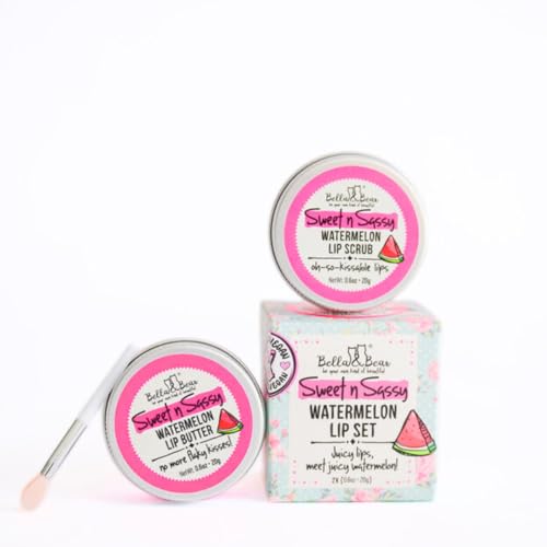 Sweet n Sassy Watermelon Lip Set, Juicy Scrub and Lip Butter - Gift for Women and Teens 2 x 0.6 oz