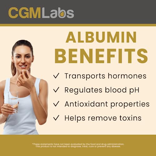 CGM Labs - Once A Day Albumin Complex - Whey Protein, Royal Jelly, Essential Amino Acids - 200 Chewable Tablets