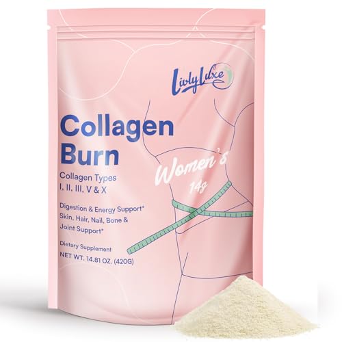 LivLyLuxe Collagen Burn Powder for Women - Weight Loss Supplements for Belly Fat Burning, Metabolism Booster, Designed for Effective and Healthier Fat Loss - 420g