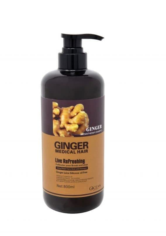 GINGER MEDICAL HAIR SHAMPOO, Promotes Hair Strength & Thickness with increased volume & reducing breakage (800 ML) WITH HERBAL INGREDIENTS (Shampoo), 27.0 Fl Oz, 1