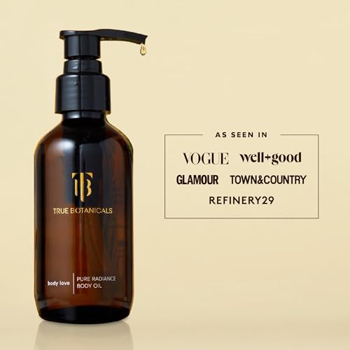 True Botanicals Pure Radiance Body Oil | Anti-Aging Body Oil for All Skin Types | Moisturize & Restore Skin Health | Dermatologist Tested, All Natural, Vegan, Clinically Proven | 3.9 fl oz | 114 ml