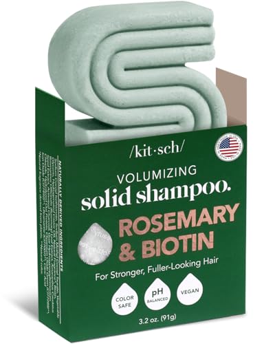 Kitsch Rosemary & Biotin Volumizing Natural Shampoo Bar | Strengthening & Thickening Shampoo for All Hair Types, Made in USA, Vegan, Paraben Sulfate & Cruelty Free Soap