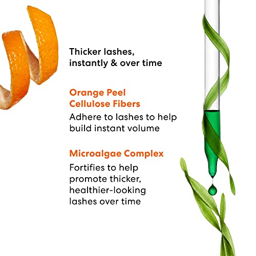 bareMinerals Maximist Phyto-Fiber Volumizing Black Mascara for Visibly Thicker Lashes, All-Day Wear, Waterproof Mascara Black, Vegan