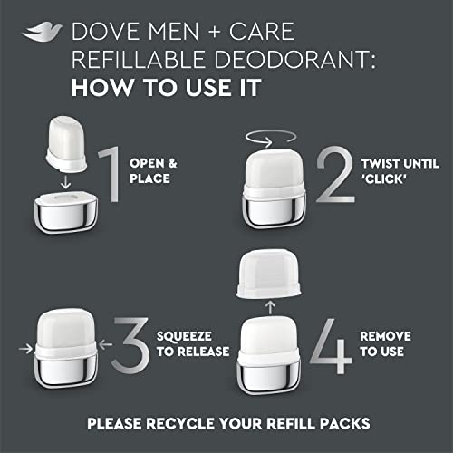 Dove Men+Care Ultimate Refillable Deodorant Kit 0 percent Aluminum Clean Touch Aluminum Free Deodorant 1.13 oz