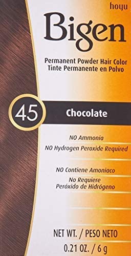 Bigen Permanent Powder Hair Color 45 Chocolate 1 ea (Pack of 4)