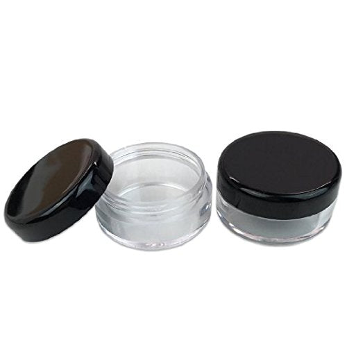 Beauticom 5 G/5 Ml High Quality Clear Plastic Cosmetic Container Jars With Black Lids (Quantity: 50pcs)