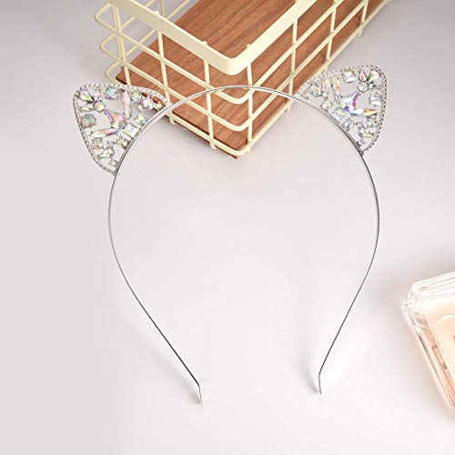 B# : Numblartd 3 Pcs Glitter Upscale Crystal Rhinestone Cat Ear Hair Hoop Headband - Fashion Cute Hair Band Headwear Hair Accessories For Women And Girls (B#)