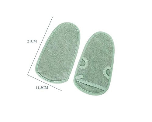 UPSTORE 3PCS 8.2'' x 4.5'' Back Rubbing Bathing Shower Exfoliating Mitts Towel Massage Loofah Scrub Spa Mitten for Unisex Children Adult(Color Random)