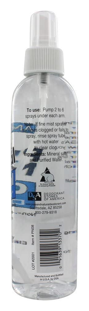 Thai Deodorant Stone Pure Deodorant Crystal Mist Pump 8 Ounces