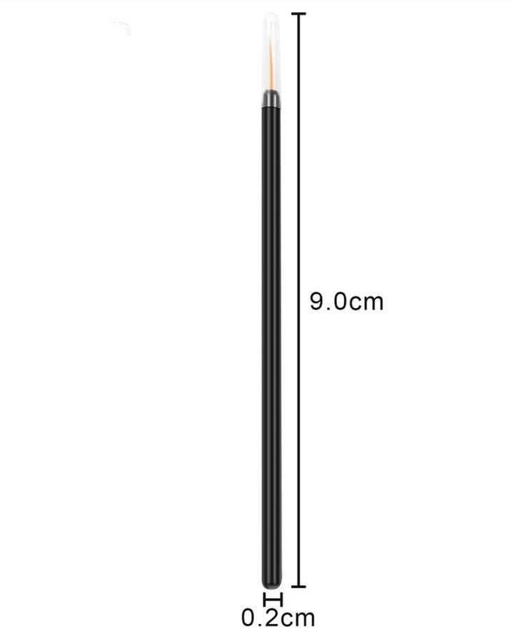 Zarivy 100 Pack Disposable Eyeliner Makeup Brushes With Covers On the Hair, Makeup Eye Liner Tools Wands Applicator(Size: 9cm, Thick: 0.2cm, Color: Black)