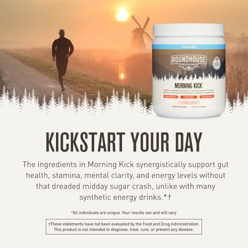 ROUNDHOUSE PROVISION Morning Kick, Greens Superfood Powder Supplement with Ashwaganda, Collagen, Probiotics, Supports Energy Levels, 30 Servings (Strawberry Lemonade) by Chuck Norris