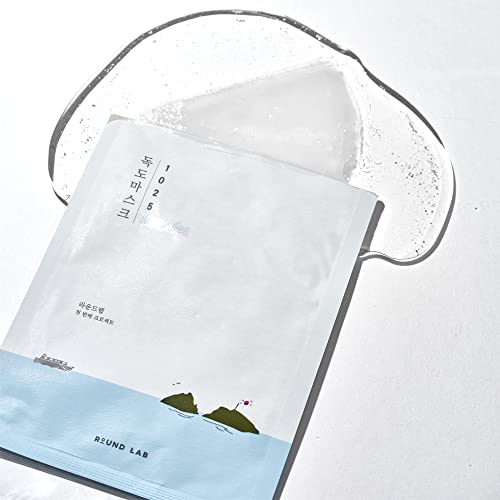 ROUND LAB 1025 Water Gel Hydration Mask(10ea) | Hydration locking, Cooling, Rejuvenating, Easy layering, Unscented for sensitive skin (10ea)