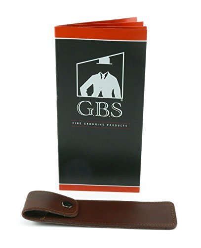 Leather Straight Razor Case -- Brown Leather with Snap Button
