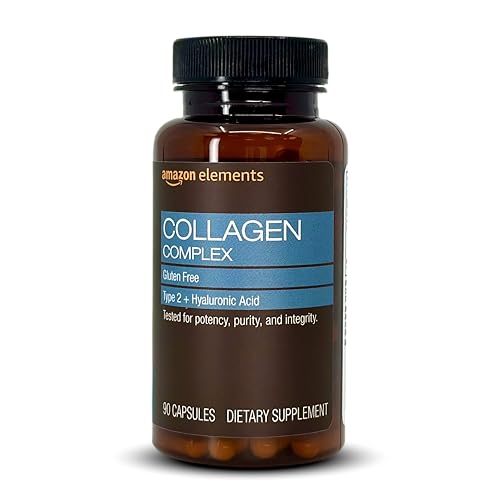 Amazon Elements Collagen Complex with Hyaluronic Acid, 90 Capsules, 3 Month Supply