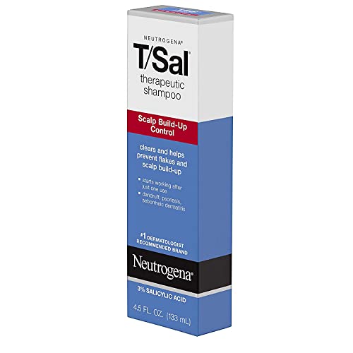 Neutrogena T/Sal Therapeutic Shampoo for Scalp Build-Up Control with Salicylic Acid, Scalp Treatment for Dandruff, Scalp Psoriasis & Seborrheic Dermatitis Relief, 4.5 fl. oz (Pack of 2)