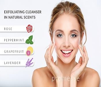 promesse daily facial cleanser and anti-aging face wash. A mild, foaming cleansing gel with Salicylic, Glycolic and Lactic acid combined. Natural scents of Rose, Lavender, Grapefruit and Peppermint