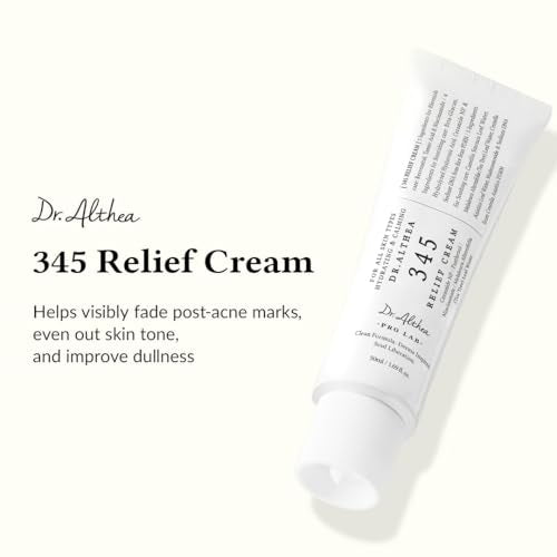 Dr.Althea 345 Relief Cream | Moisturizer for Soothing Recovery and Blemish Care with Tea Tree Leaf Water & Niacinamide | Korean Vegan Skin Care for All Skin Types, 1.69 Fl Oz (Ver.2 - Pack of 1)