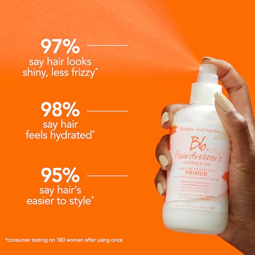 Bumble and bumble Hairdresser's Invisible Oil Heat/UV Protection Leave-In Conditioner Hair Primer | Hydrating, Anti Frizz, Color Safe | Straight, Coily | With Argan Oil + Coconut Oil, 8.5 fl. oz.