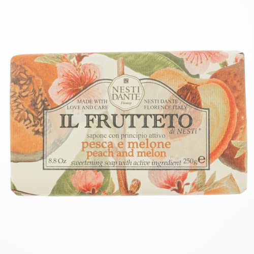 Nesti Dante Il Frutteto Peach and Melon Natural Fruit Scented Bar Soap for Bath Hands and Body 250g