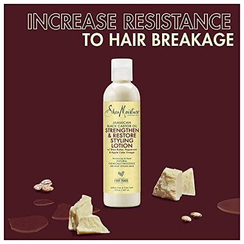SheaMoisture Jamaican Black Castor Oil, Strengthen & Restore Styling Lotion, Moisturize & Style, 8 Oz