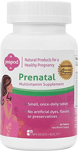 Fairhaven Health Peapod Prenatal Multivitamin - 1 Per Day, Light Vanilla Flavor - Pregnancy Must Haves for Women and Baby Health - Includes Iron, Vitamin C, and Folic Acid - 2 Month Supply