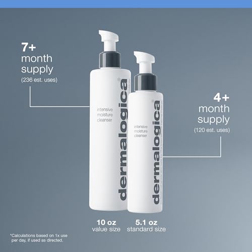 Dermalogica Intensive Moisture Cleanser (5.1 Fl Oz) Hydrating Face Wash for Dry Skin - Cleans Skin Leaving it Feeling Smoother, Softer, and More Luminous